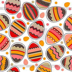 Seamless easter pattern with eggs - color vector clipart