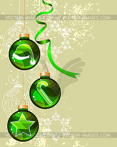 Christmas background with glass balls - vector clip art