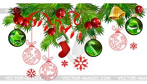 Christmas frame with fir branches - vector clipart