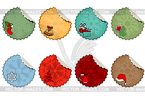 Set of Christmas stickers - vector clipart