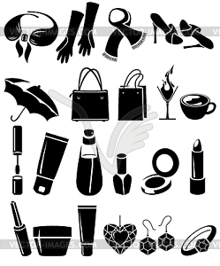 Set of different woman`s things - vector clipart / vector image