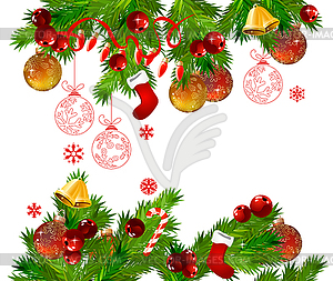 Christmas frame with fir branches - vector clipart