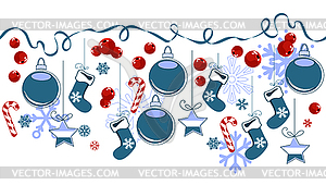 Border with traditional Christmas symbols - vector clipart