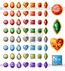 Collection of different jewels - vector clip art
