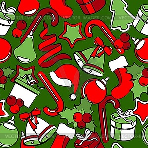 Seamless pattern with Christmas decoration - vector image