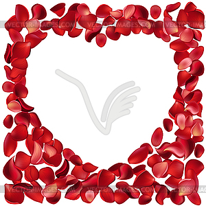 Frame made of rose petals - vector image
