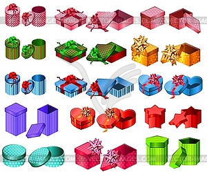 Collection of different gift boxes - vector EPS clipart