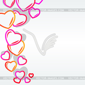 Background with modern hearts - vector clipart