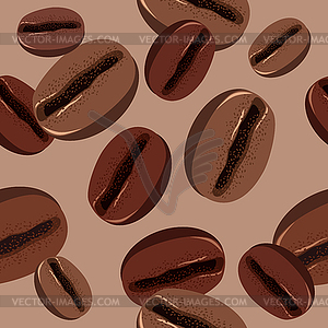 Seamless pattern with coffee beans - vector image