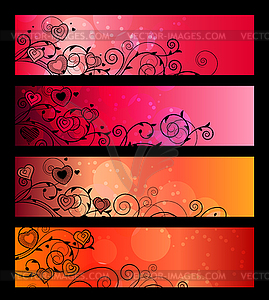 Banners, headers with floral elements - vector image