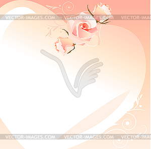 Delicate heart-shaped frame - vector image