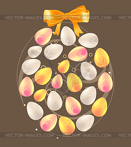 Easter egg made of small ones - vector image