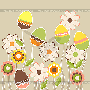 Growing easter eggs - vector EPS clipart