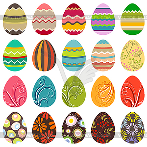 Set of different easter eggs - vector image