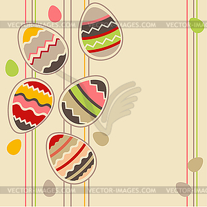 Greeting card wirh easter eggs - vector image