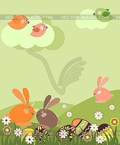 Easter landscape - vector image