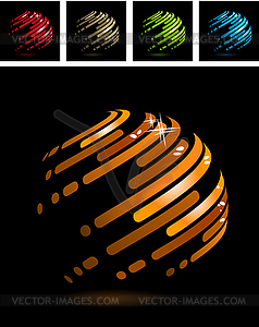 Abstract ball made of stripes - vector clipart