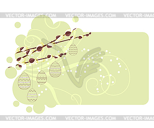 Pussy willow branches - vector clipart / vector image