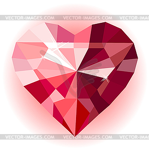 Ruby heart - vector image