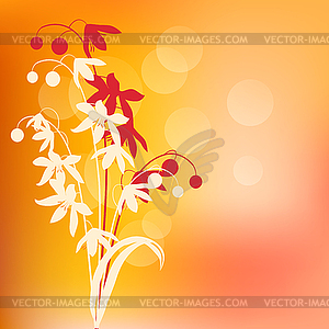 Warm background with spring flowers - vector clipart