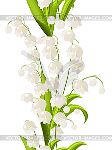 Seamless border with lily of valley - vector image