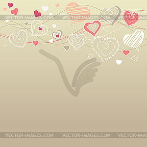 Hearts on pastel background - vector image