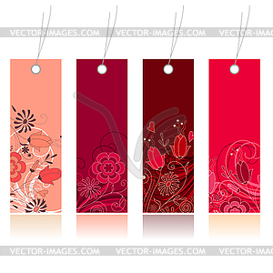 Shopping floral tags for any seasons - vector image