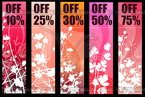 Floral spring red banners - vector clipart / vector image
