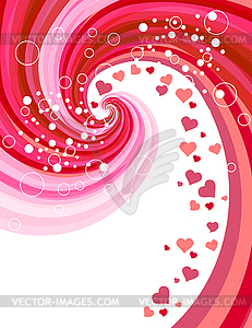 Red hearts on abstract background - vector clipart