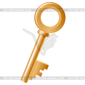 Golden key - vector clipart