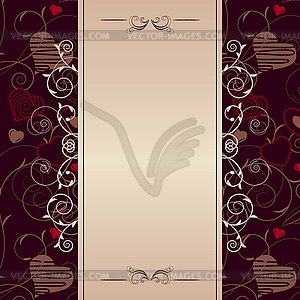 Frame with stylized hearts - vector clipart