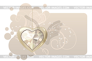 Heart on pastel frame - vector clip art