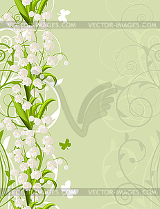 Light background with lilies of valley - vector image