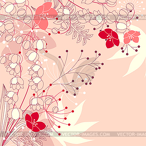 Floral background with stylized flowers - vector clip art