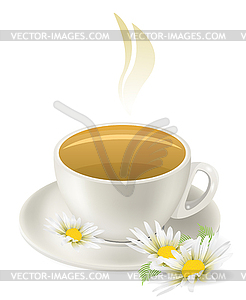 Cup of hot herbal tea - vector clipart
