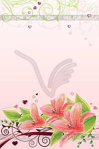 Frame with lilies - vector clipart