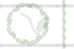 Круглый Рождественский венок. Бесконечные вертикальный рисунок - векторный клипарт EPS
