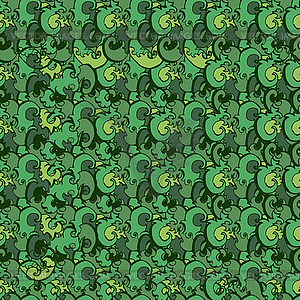 Green plants pattern. Seamless  - vector clip art