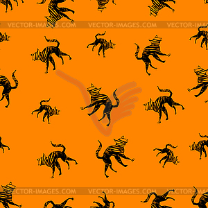 Halloween icons seamless of cat - stock vector clipart