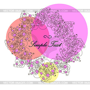 Round frame , pattern with hearts - vector clipart