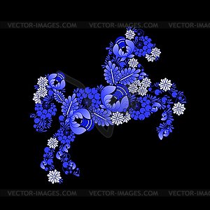 Horse. in Ukrainian traditional painting - vector clipart