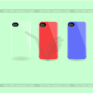 Back cover smartphone - color vector clipart