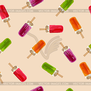 Seamless pattern of ice cream. Ice cream with - vector clipart