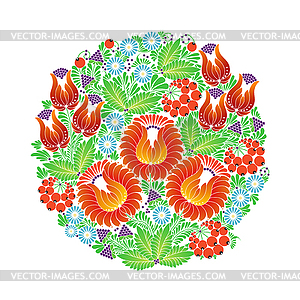 Traditional Ukrainian folk ornament, Petrikovskaya - vector clipart