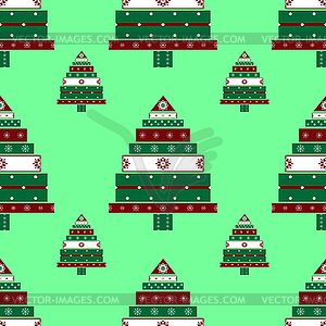 Holiday boxes with gifts silhouette Christmas tree - color vector clipart