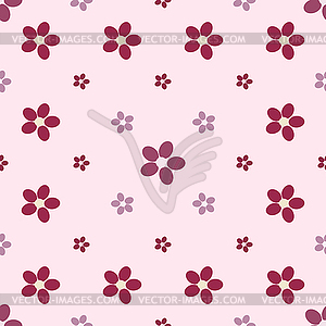 Red flowers romantic vintage seamless pattern - vector clipart
