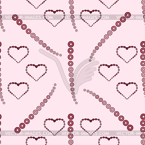 Red heart abstract background vintage seamless - vector clip art