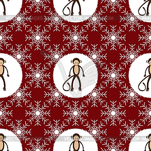 New year monkey symbol festive seamless pattern - vector image