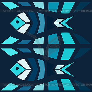 Blue fish mosaic background - vector image