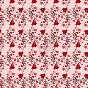 Vintage red heart background Valentines day - vector clip art